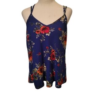 Papermoon Floral Tank Blue/Red sz M